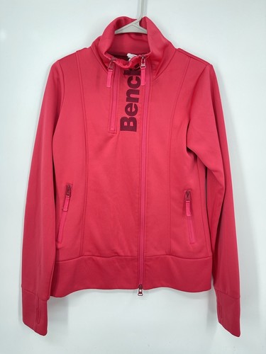 Women’s BENCH URBANWEAR Jacket Size Large Full Zip Fleece Lined Pink Sweater