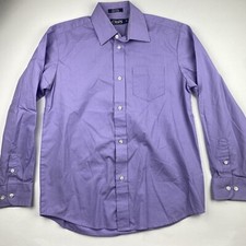 Chaps 12 Boys Solid Purple Lavender Dress Shirt Button Up Church