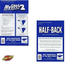 50 Mylites2 STANDARD Mylars Bags & 50 Half Back Boards 725M2/700HB E. Gerber