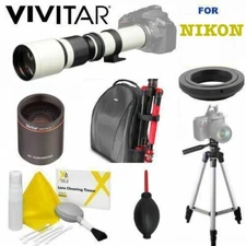 f8 500-1000MM TELEPHOTO LENS + TRIPOD + BACKPACK FOR NIKON D40 D90 D80 D7200 D70
