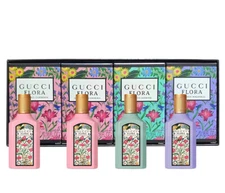 Gucci 4 Pieces Mini Set Women 2x Flora Gorgeous Gardenia, Jasmin & Magnolia Nib