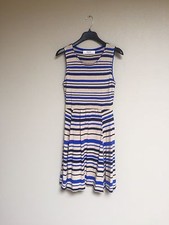 Anthropologie Striped Blue/ivory/black Sweater Midi Dress Size S