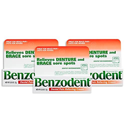 Benzodent Dental Pain Relieving Cream 0.25 Oz 3 Pack 