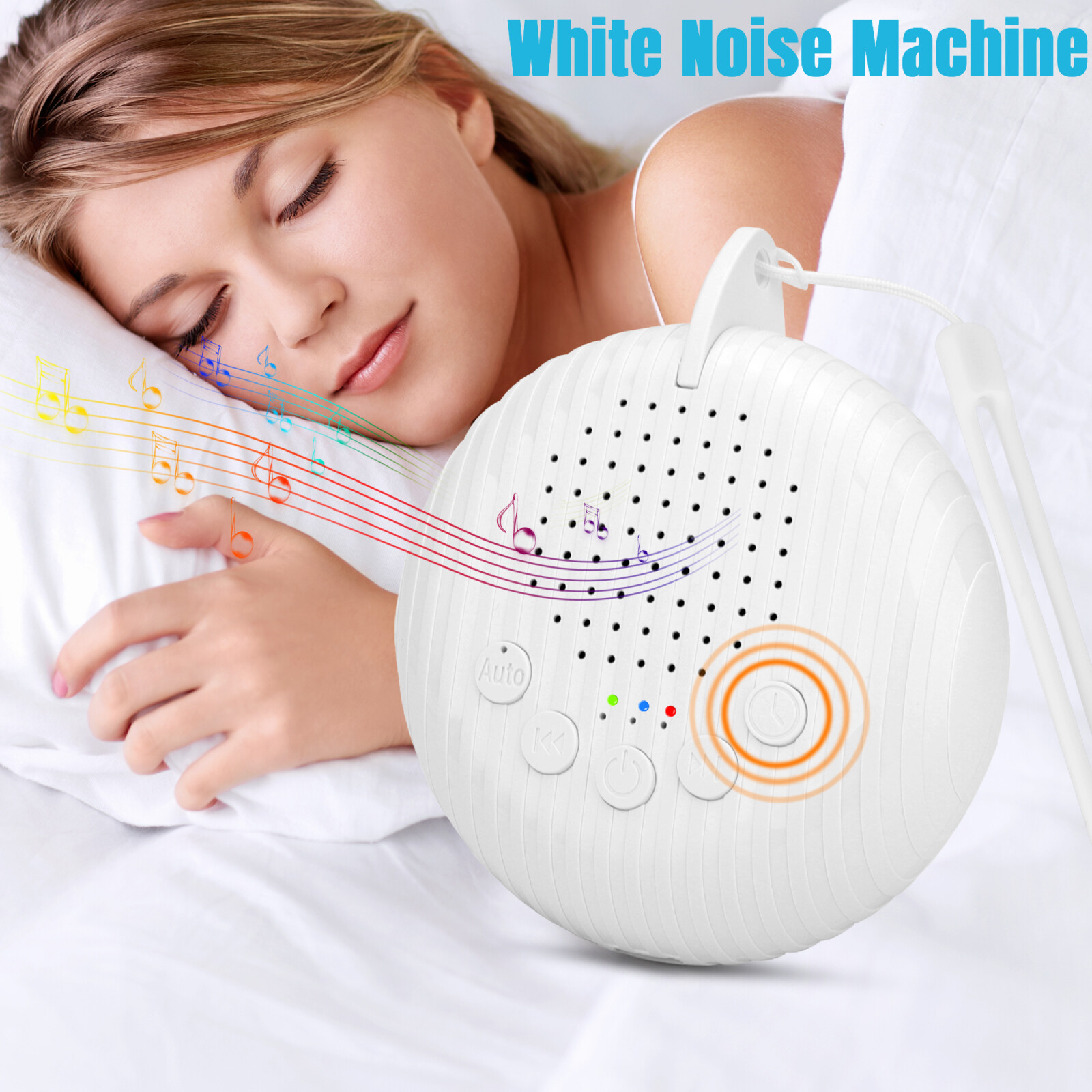Portable 10 Sounds White Noise Machine Mini Sleeping Aid Rechargeable for Baby-image