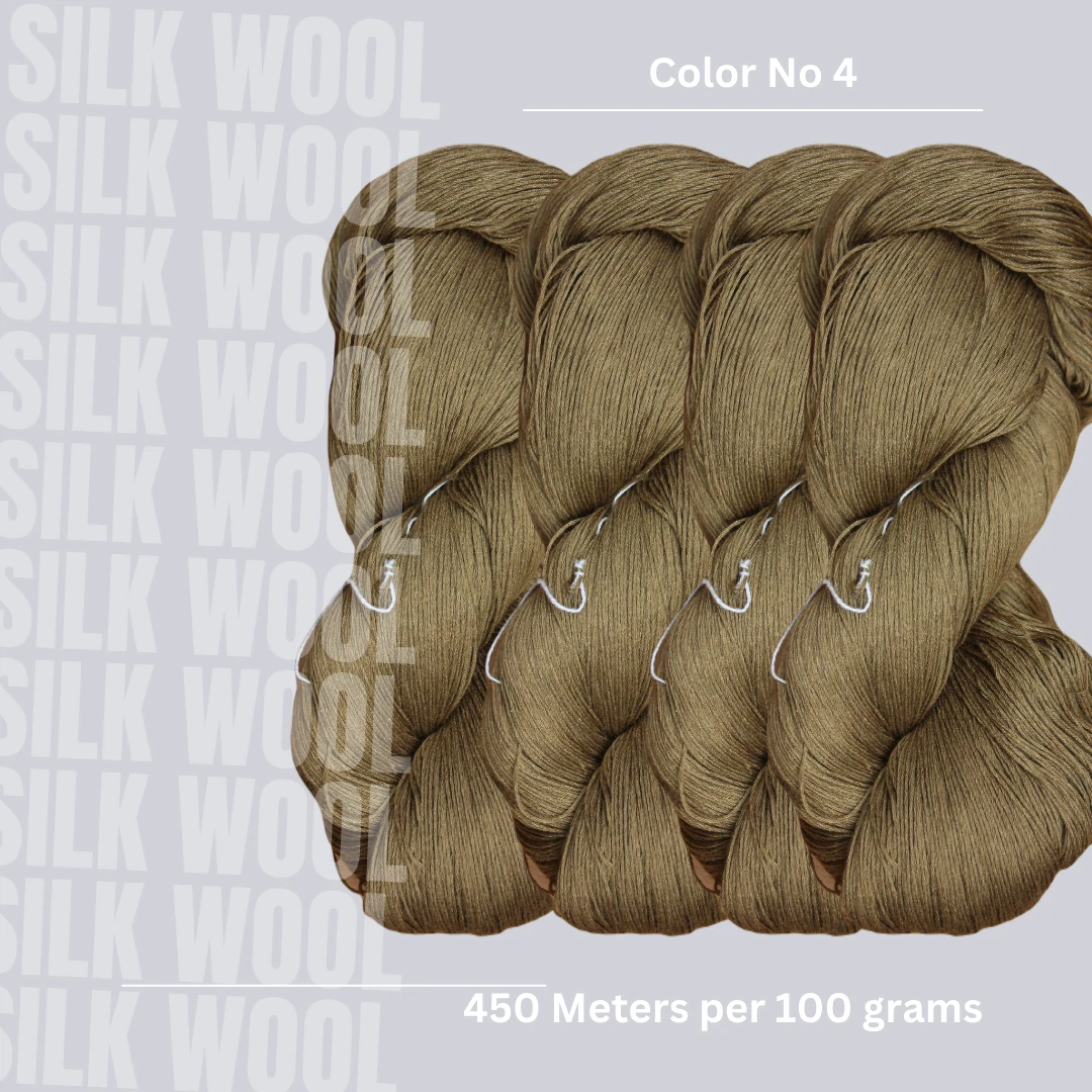 3 x 100 Grams Hank of Silk 45.4 Wool 54.6 Yarn Fingering