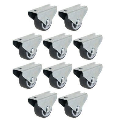 10 x UNIVERSAL 32 mm Gummirolle Trolley Rollen feste Mitte 1'' klein Mini