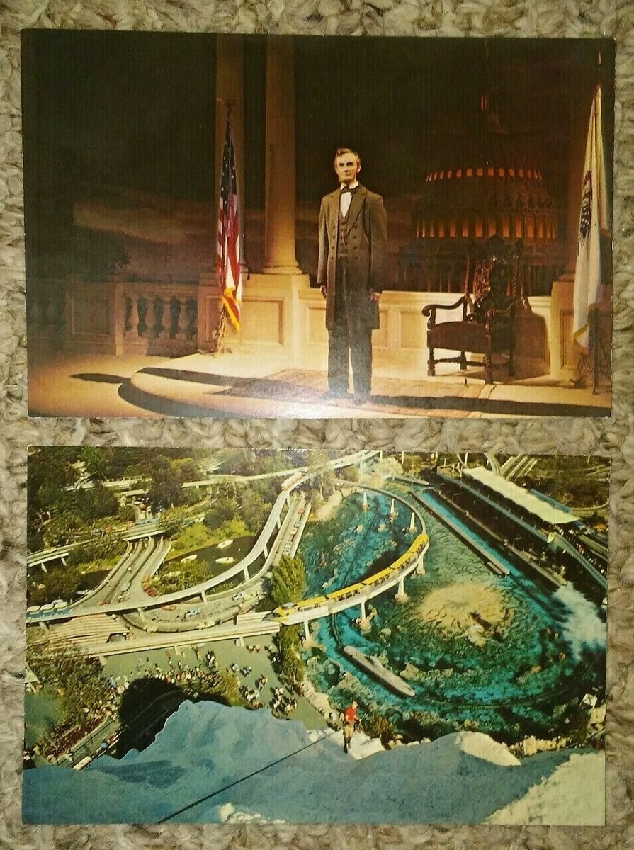 Vtg Disneyland Lincoln Monorail Tomorrowland Post Cards Excellent  Condition