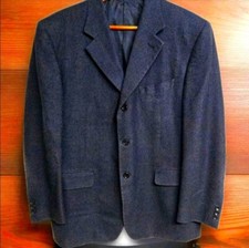 Canali Men's Blazer 3 Button Blue Sports Coat Jacket Size 40R 100 Silk