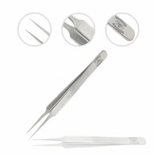 Labware High Precision Stainless Steel Lab Tweezers/Forceps with Straight 4.25"