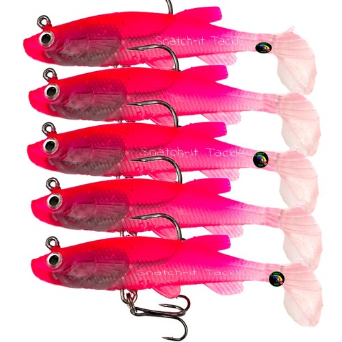 Soft Plastic Lures Poddy Mullet Flathead Jig Heads Barra Cod Fishing