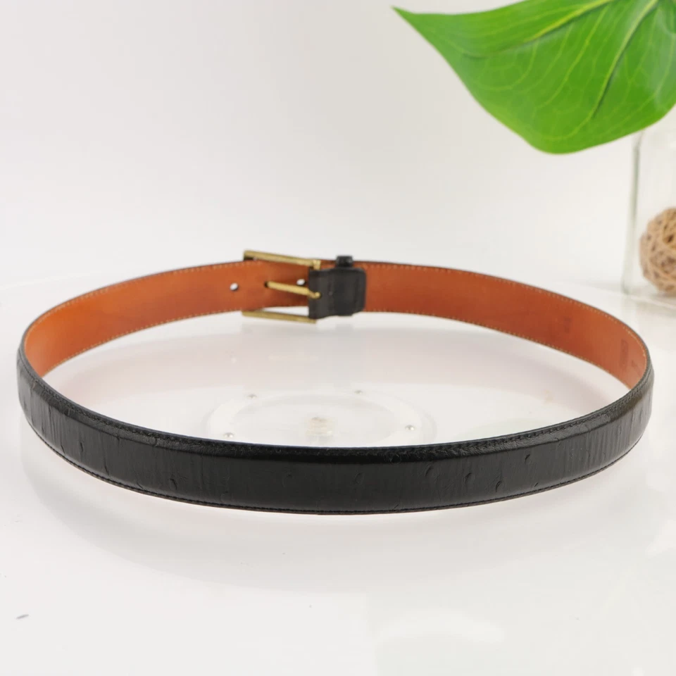 Martin Dingman Mens Belt Size 36 Black Leather Ostrich Grain Calf USA Handmade - Image 3 of 4