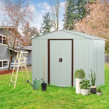 6x5 ft Metal Storage Shed Tool Shed with Lockable Doors for Backyard All Weather
