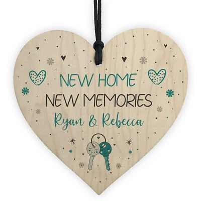RED OCEAN Personalised New Home Housewarming Gift Heart Plaque Sign Moving House Memories