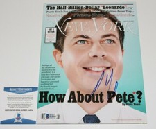 Pete Buttigieg South Bend Mayor Signed NY Magazine 2020 Campaign BECKETT COA 