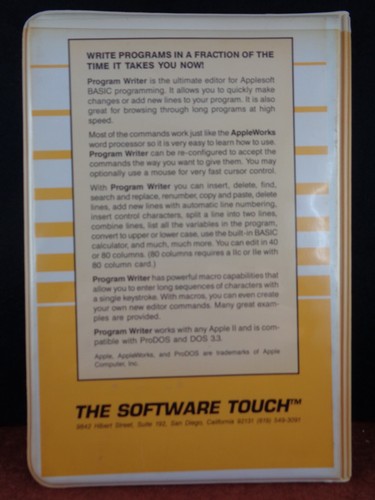 APPLE II -- PROGRAM WRITER (SOFTWARE TOUCH - DISK) - Bild 7 von 7