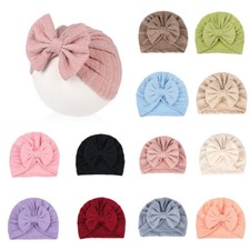 Baby Turban Hat Newborn Hats Indian Cap Bow Knot Cap Elastic Jacquard Wheat Ear  