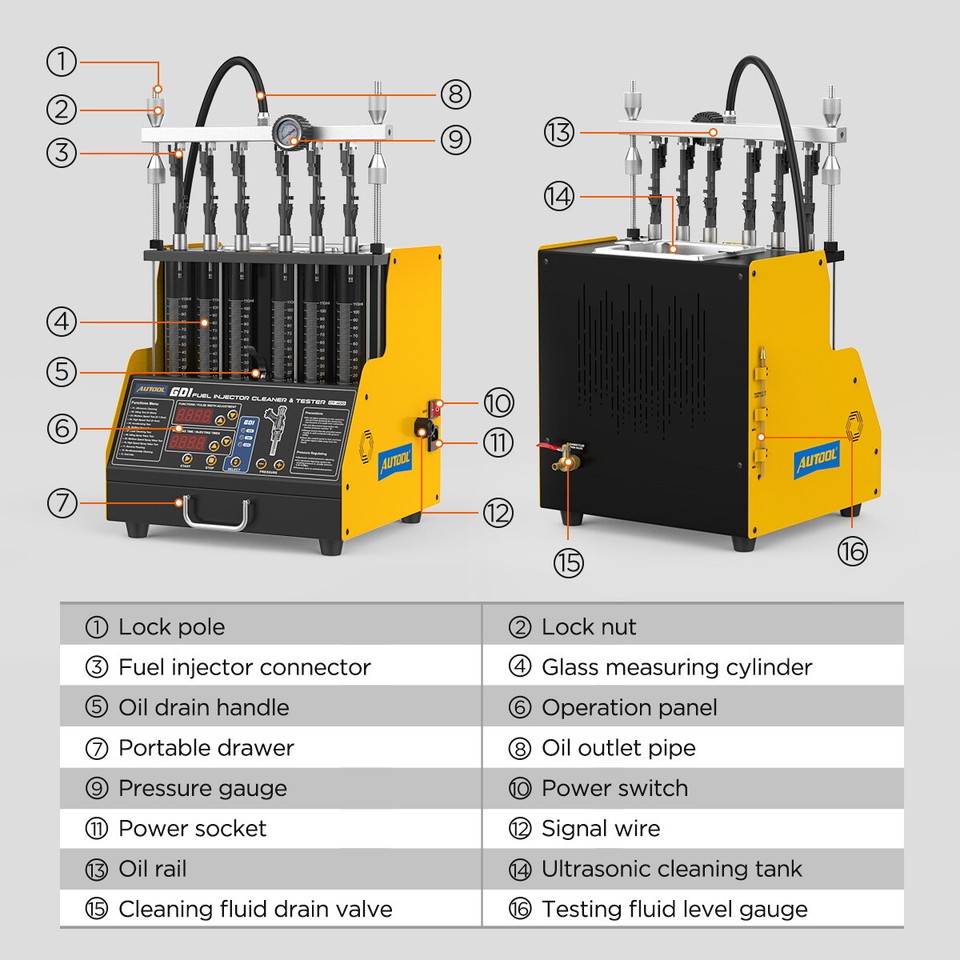 CT400 Ultrasonic Injector Cleaner Tester for GDI EFI CGI TFSI TSI Fuel ...