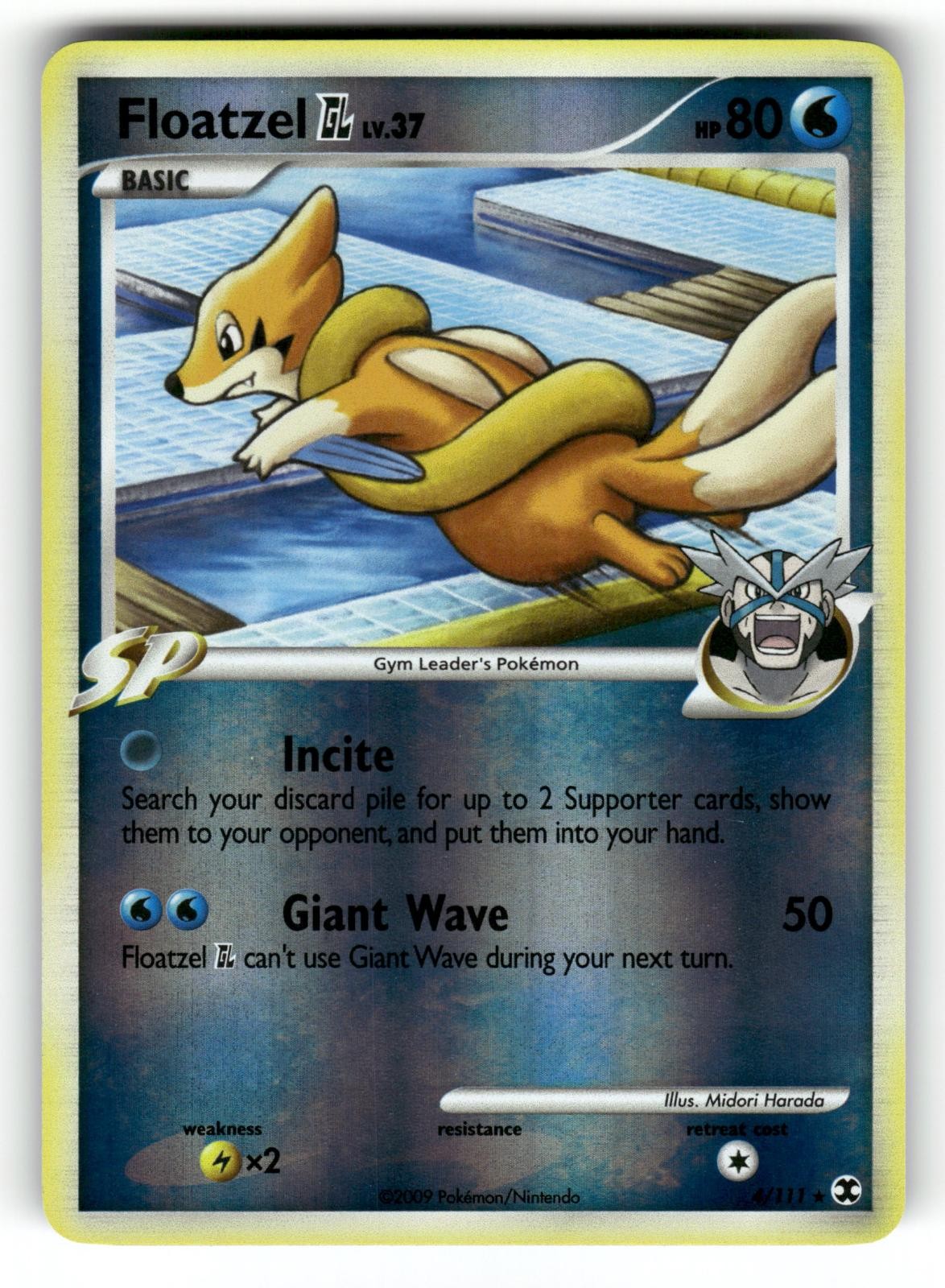 Floatzel GL LP 4/111 Reverse Holo Rising Rivals Pokemon Holo Rare