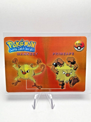 Classic 1999 Pokemon Vending Prism Sticker - Mankey & Primeape Gallery #1226 LP