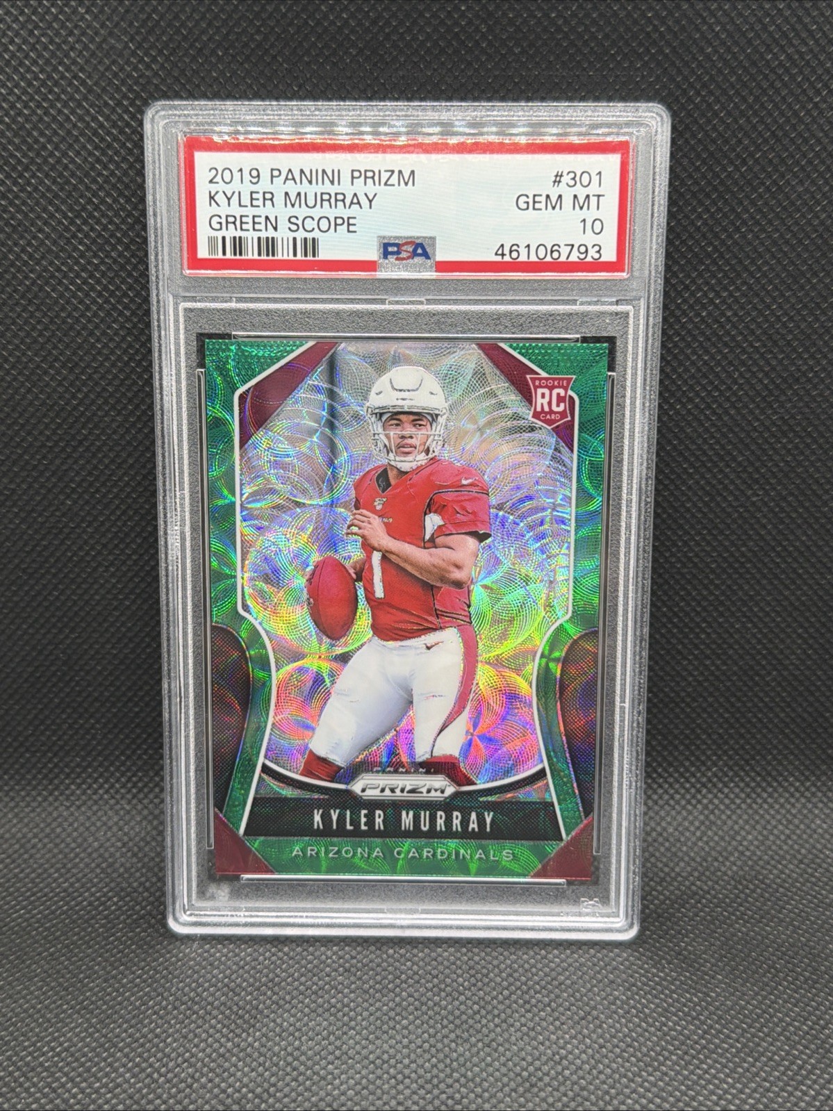 2019 Panini Prizm Green Scope Rookie Kyler Murray PSA 10 No. 301 Cardinals #/75