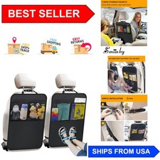 Kick Mats - 2 Pack Automotive Backseat Protectors with Storage Pockets