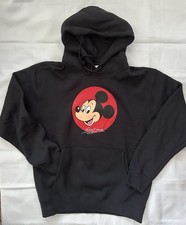 DISNEY MICKEY MOUSE PULLOVER FLEECE HOODIE, COTTON/POLY, BLACK, SIZE M, NWT