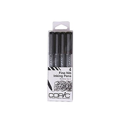 Too COPIC Multi Liner 4-pc Black A-Set Free Shipping with Tracking# New Japan
