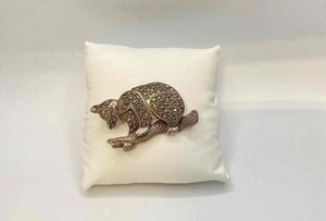 Sterling Silver Marcasite Koala on a Tree Brooch