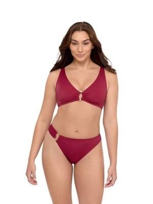 Sofia Vergara Women's Cranberry Ring-Accent Bikini Top & Bottom Set - Size 12/14