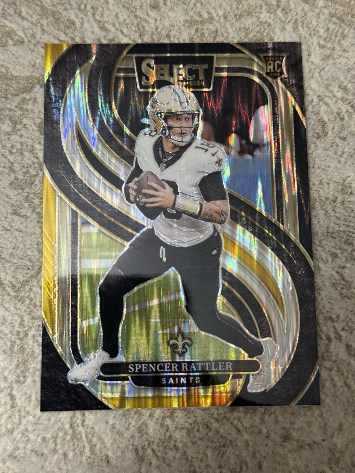 2024 Panini Select - Premier Level Spencer Rattler #130 Black & Gold Shock Prizm