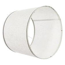 Uimoso Set of 2 Lamp Shades with Harp, 11x13x10 in, Linen Finish, Black Trim