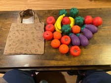 Pretend Food Picked Fruit and Veggie Tote - 20 Pieces, Ages 18Mos Pretend Play