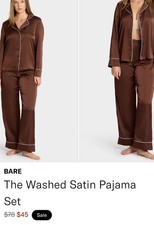 Women's Satin Pajama Sets Size L 3- Sets Brand New