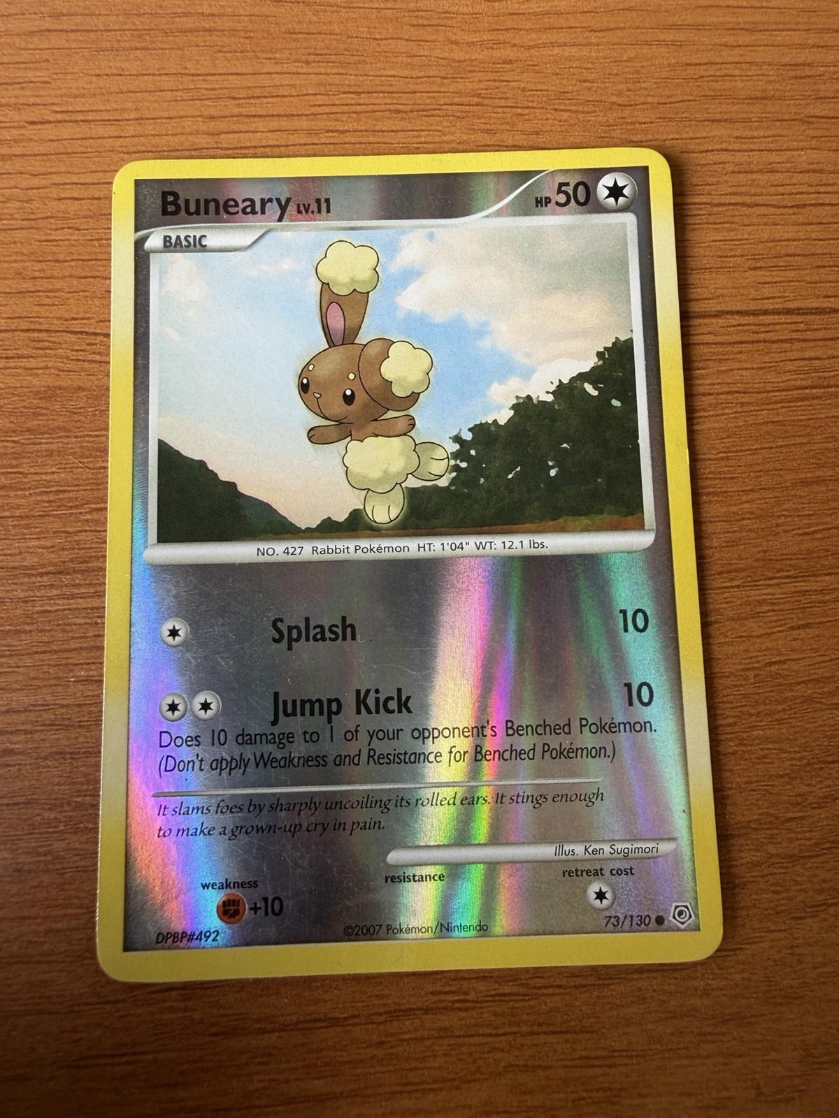 2007 POKEMON DIAMOND AND PEARL Buneary 73/130 - REVERSE HOLO CARD