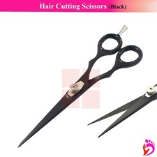 Hair Cutting Scissors Barber Salon Hair Styling Shears Sleek Ring Black Finish