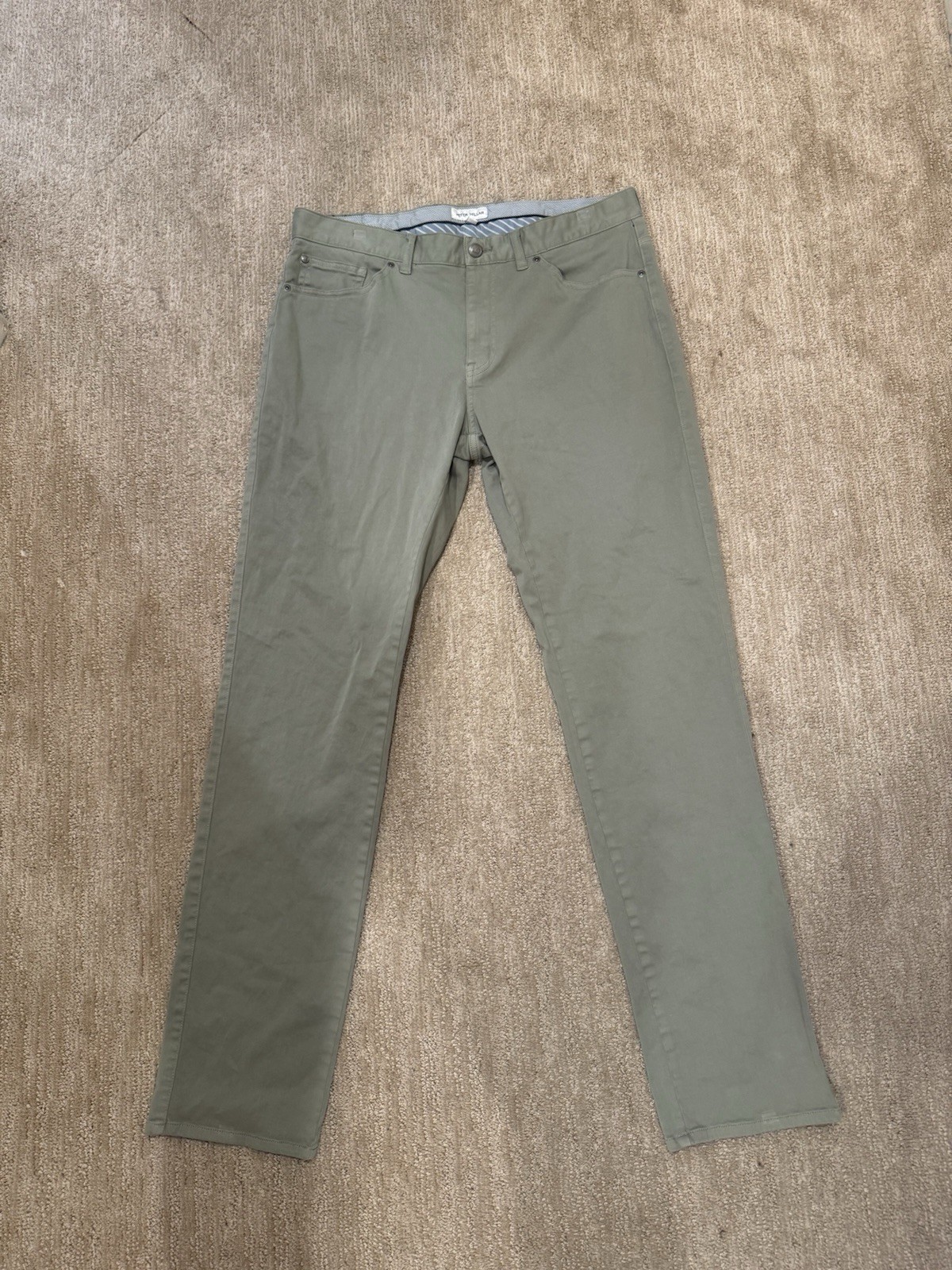 Peter Millar Pants Men Size 34 (36x31) Ultimate Sateen Five-Pocket Chino Olive