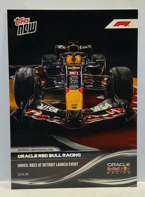 2026 F1 Topps Now 1 ORACLE Red Bull RB22 Livery Max Verstappen Photo Variation