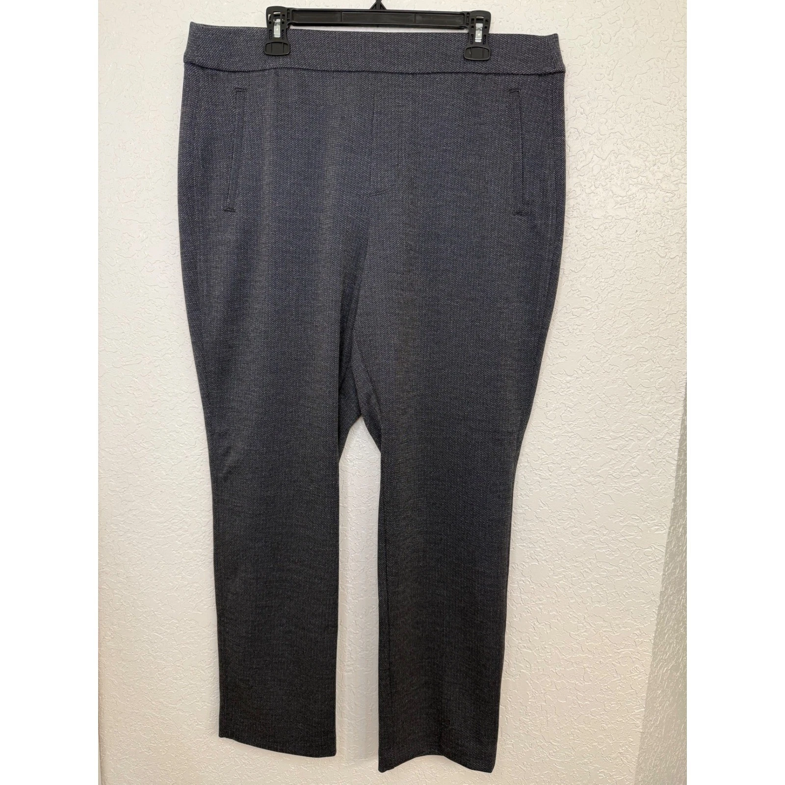 Croft & Barrow Womens Mid Rise Straight Leg Pants Charcoal Gray XL New With Tags