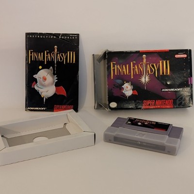 Final Fantasy III (SNES) 1994 RPG w/ Box and Manual