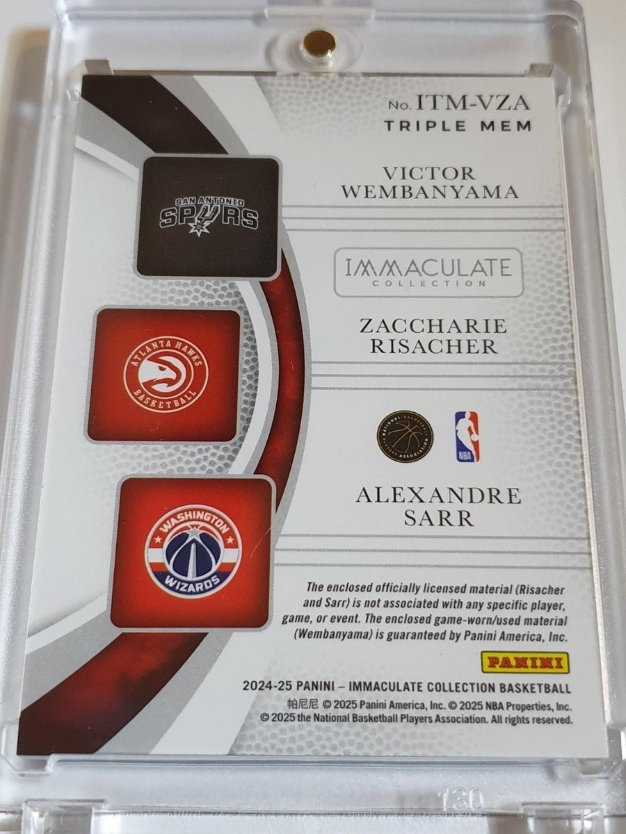 2024 Immaculate Victor Wembanyama Risacher Sarr RC #PATCH /99
