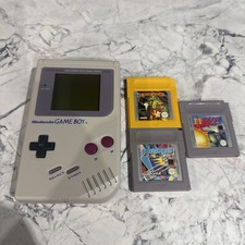 Original Nintendo Game Boy DMG-01 Fully Cleaned & Serviced – plus 3 games