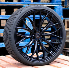 4 x 20" VW TRANSPORTER T5 T6 T6.1 WOLFRACE WOLFSBURG-E/S BLACK 8J ALLOYS & TYRES