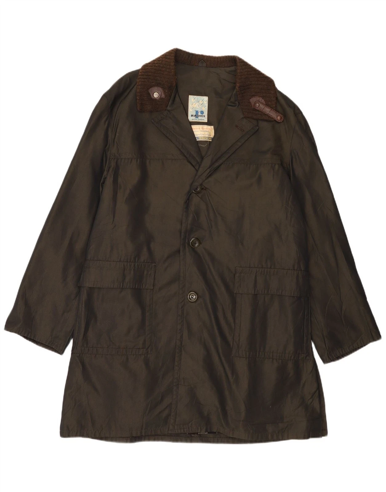 RADICI Mens Raincoat IT 50 Large Khaki Cotton AP01
