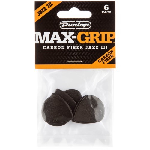 Dunlop Max Grip Jazz III Plettri in Carbonio (6 Pezzi) | Nuovi - Foto 3 di 3
