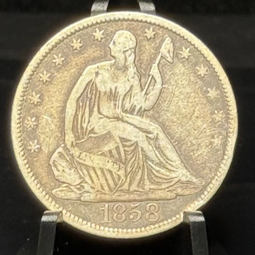 1858-O United States Seated Liberty Half Dollar 50C Silver Coin