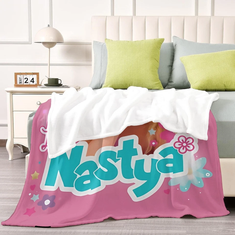 Blanket Throw for Kids Boys Girls Like Nastya Birthday Gifts Home Decor - Image 4 of 4
