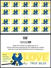 2006 Love & Bluebirds Sc 4029a 39c booklet pane of 20 plate number S11111