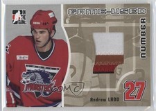 2005 ITG Heroes and Prospects Game-Used Number Gold /10 Andrew Ladd #GUN-92 2a8