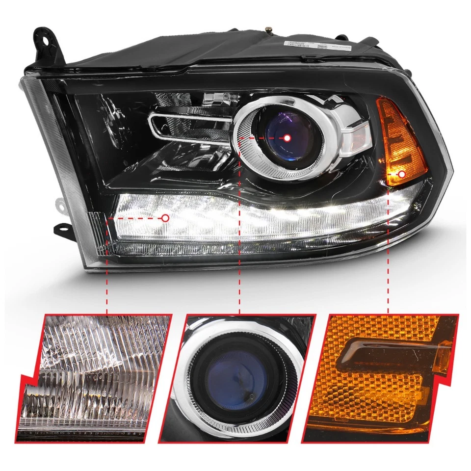 Anzo Headlight Set For 2011-18 Ram 1500 Left and Right Halogen with Bulb 111439 - Imagem 3 de 4