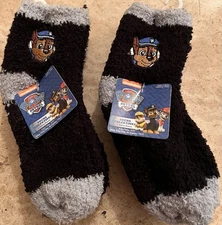 6-pack Paw Patrol Baby Toddler Fuzzy Socks Black & Gray(3-5T)